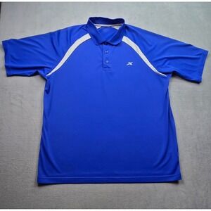 GSX Men's XL Blue Polo Performance Polo Polyester Outdoor Golf Short Sleeve